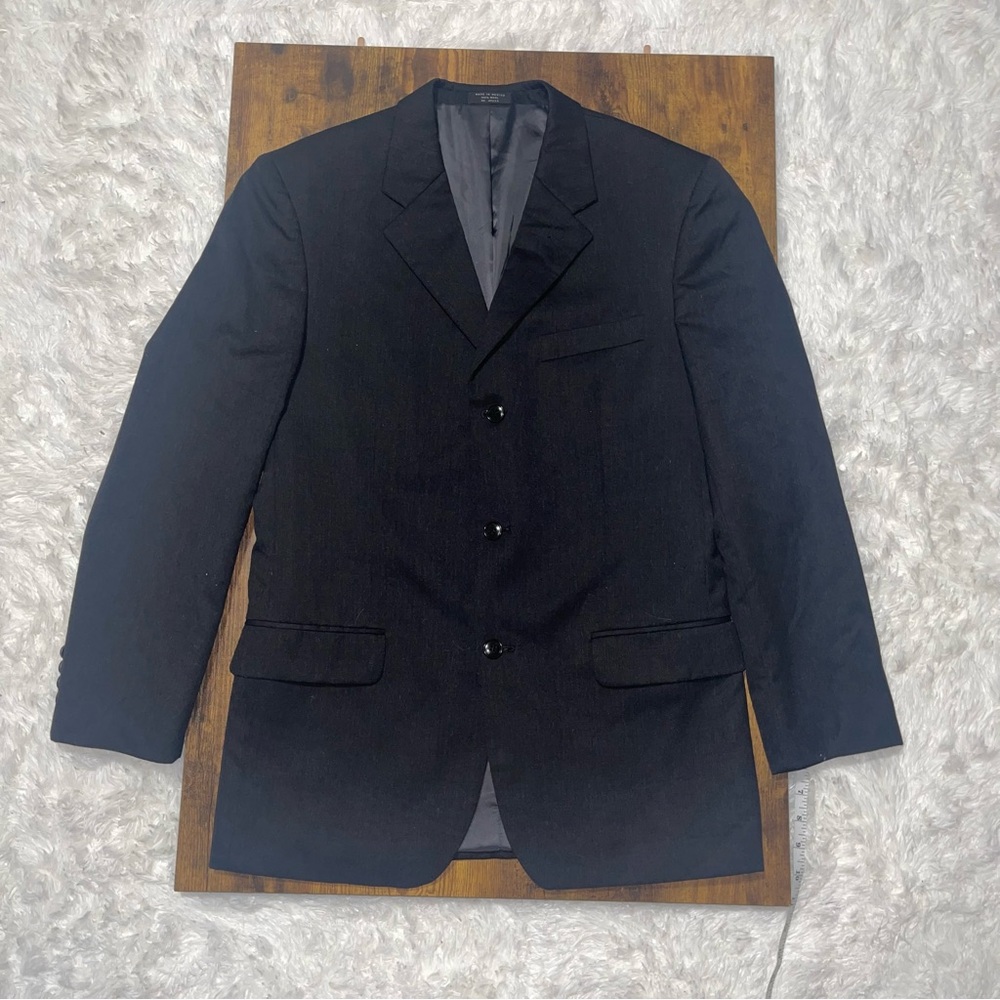 Mens 44R Blazer Black Wool Jones New York Collection Suit Jacket Blazer Work